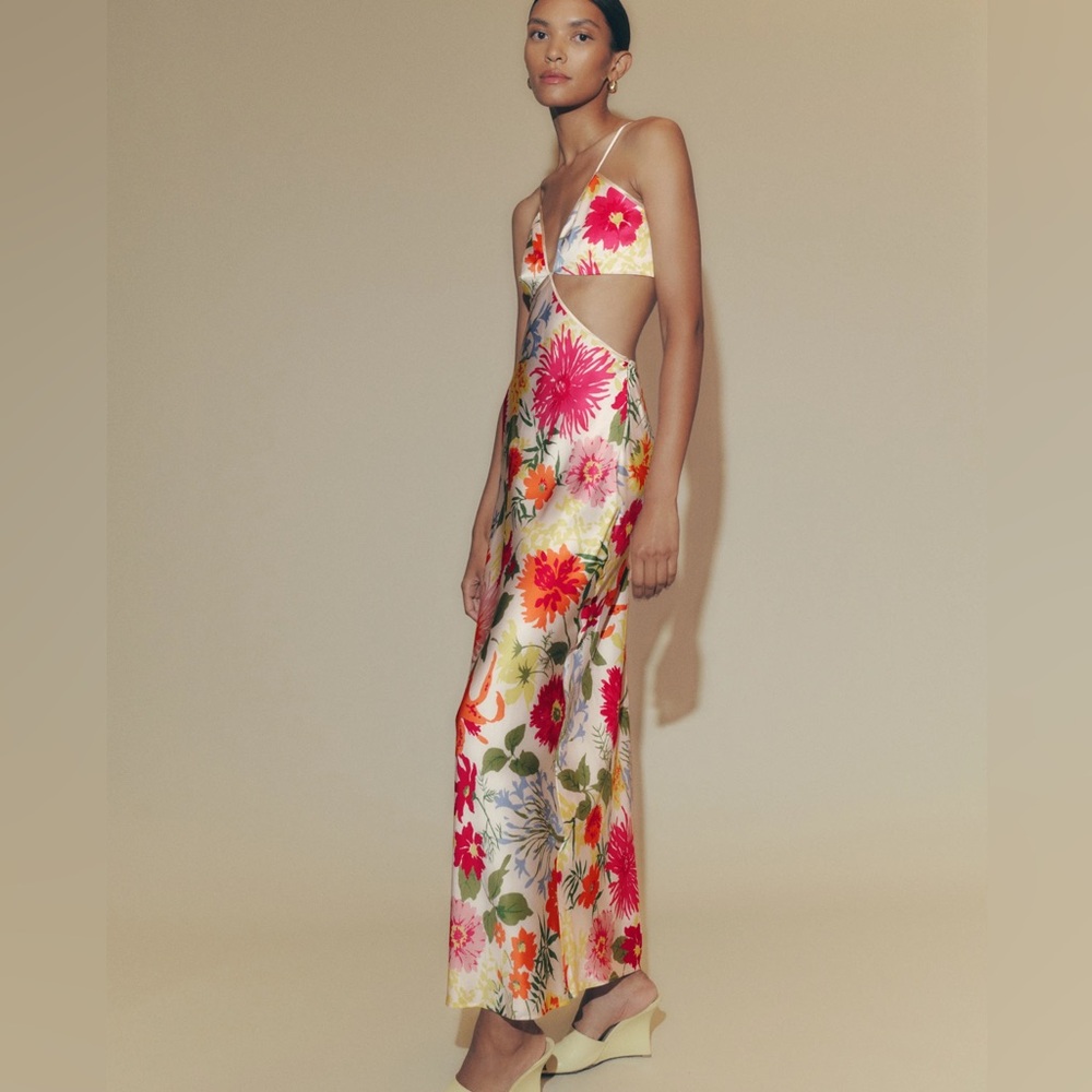 Reformation Poppies Silk Floral Maxi Dress